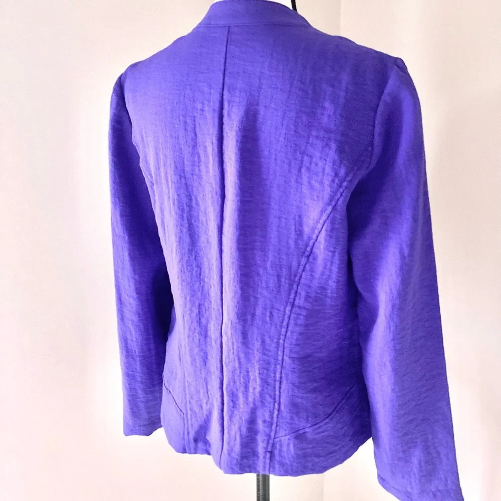 Chico’s Purple Open Front Lightweight Jacket Size S